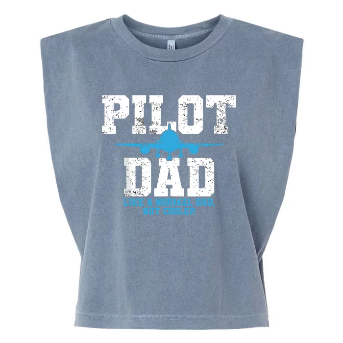 Pilot Dad Father Aviation Garment-Dyed Women's Muscle Tee