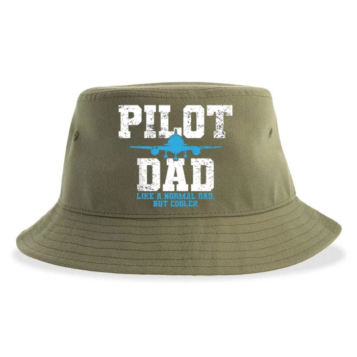 Pilot Dad Father Aviation Sustainable Bucket Hat