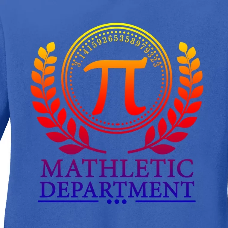 Pi Day Gift Mathletic Departt 3 14 Day Math Teacher Nerd Gift Ladies Long Sleeve Shirt