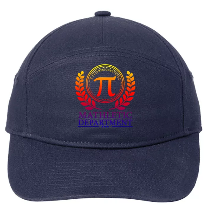 Pi Day Gift Mathletic Departt 3 14 Day Math Teacher Nerd Gift 7-Panel Snapback Hat