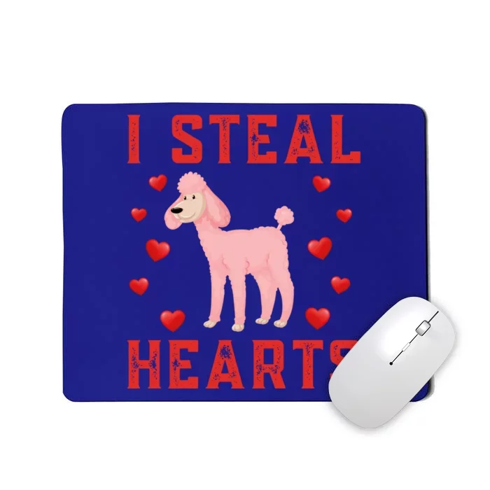 Poodle Dog Graphic Themed I Steal Hearts Cute Valentines Day Gift Mousepad