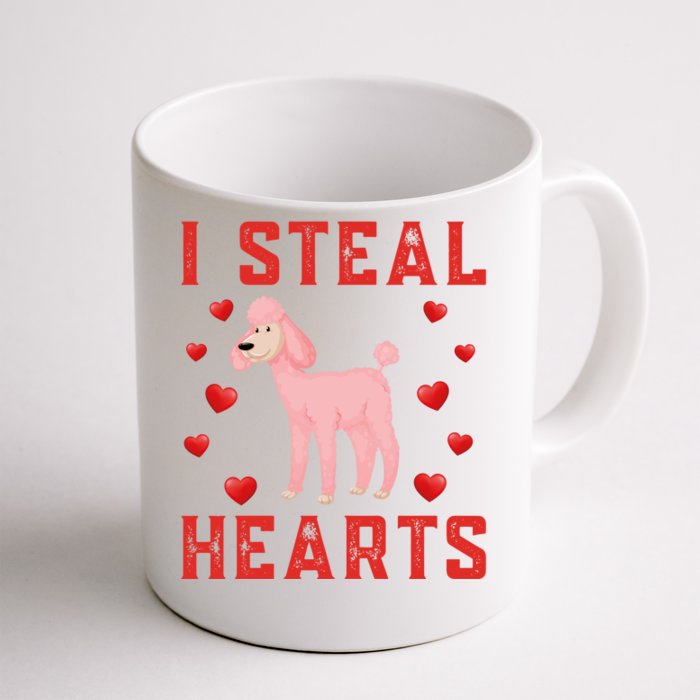 Poodle Dog Graphic Themed I Steal Hearts Cute Valentines Day Gift Front & Back Coffee Mug