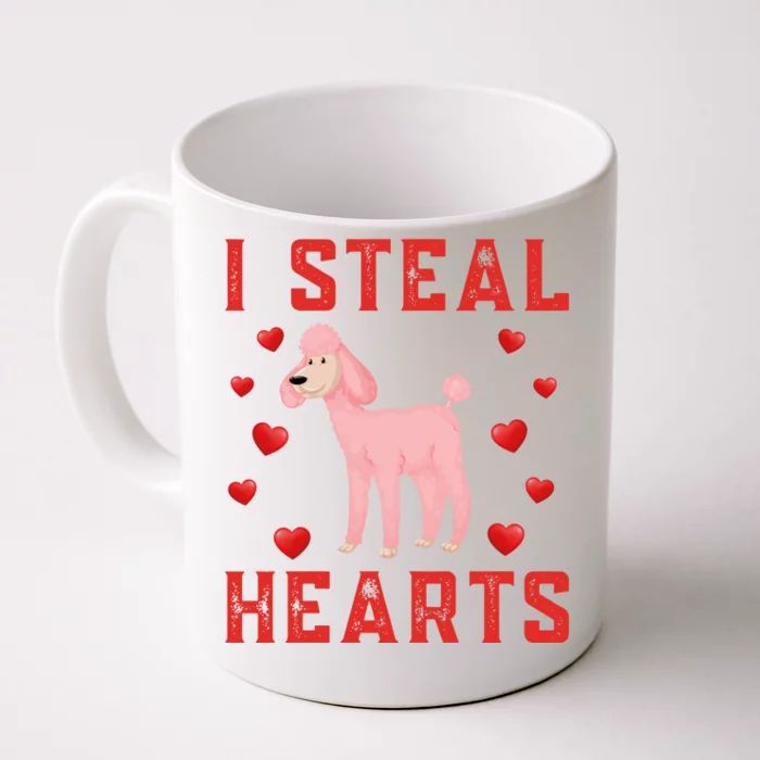 Poodle Dog Graphic Themed I Steal Hearts Cute Valentines Day Gift Front & Back Coffee Mug