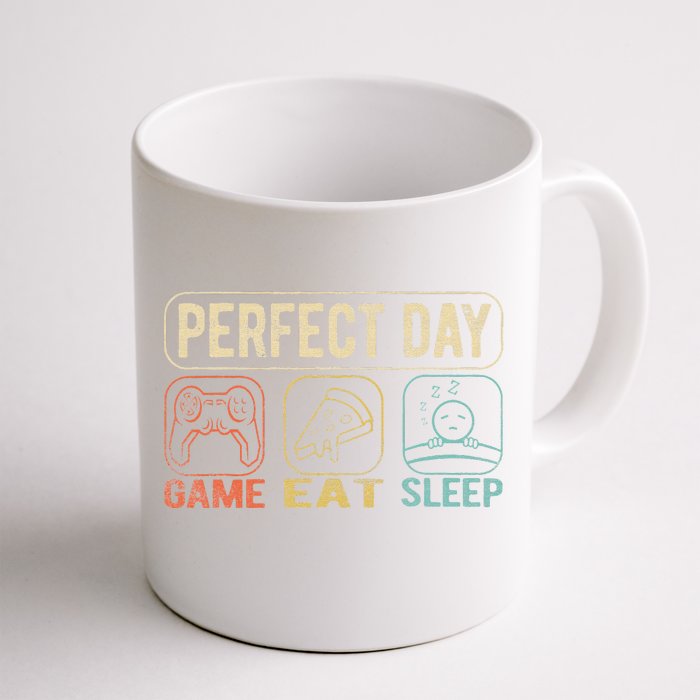 Perfect Day Game Eat Sleep Retro Color Funny Front & Back Coffee Mug