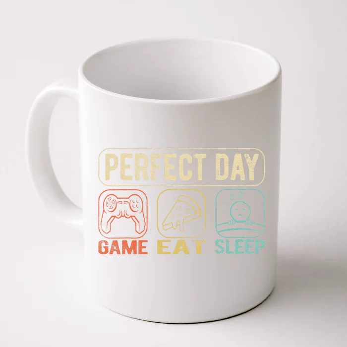 Perfect Day Game Eat Sleep Retro Color Funny Front & Back Coffee Mug