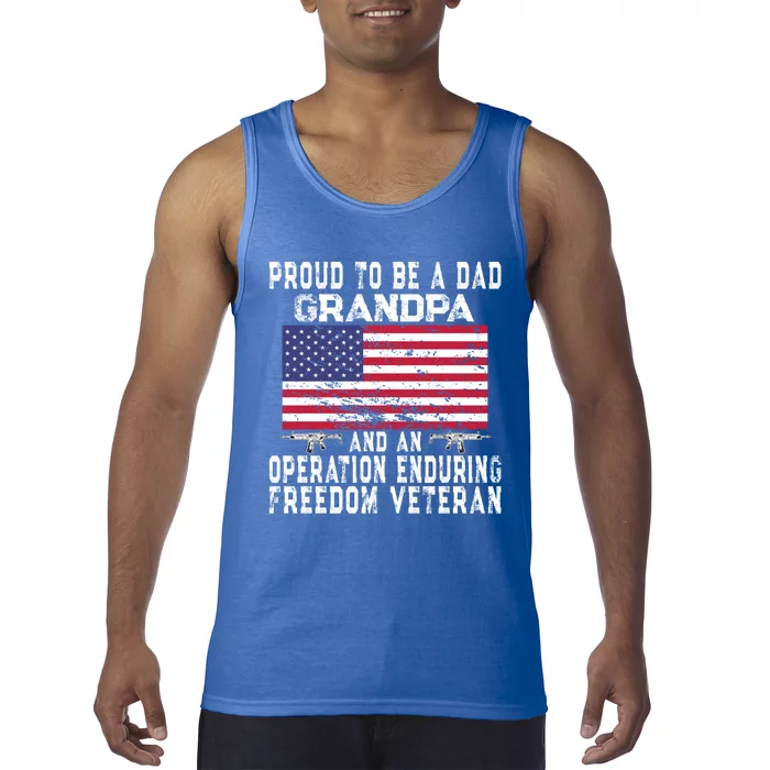 Proud Dad Grandpa Operation Enduring Freedom Veteran Gift Tank Top