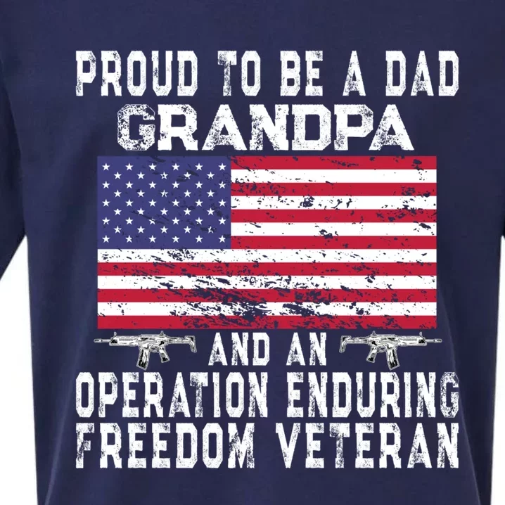 Proud Dad Grandpa Operation Enduring Freedom Veteran Gift Sueded Cloud Jersey T-Shirt