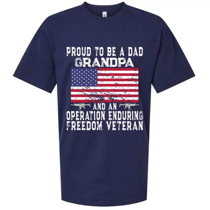 Proud Dad Grandpa Operation Enduring Freedom Veteran Gift Sueded Cloud Jersey T-Shirt