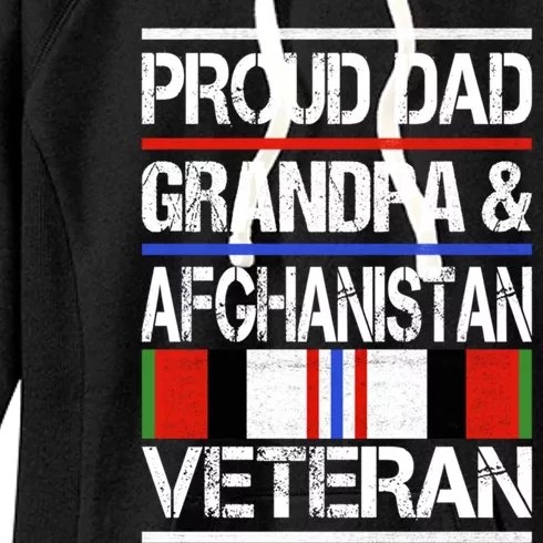 Proud Dad Grandpa And Afghanistan Veteran Gift Women's Fleece Hoodie