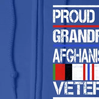 Proud Dad Grandpa And Afghanistan Veteran Gift Full Zip Hoodie