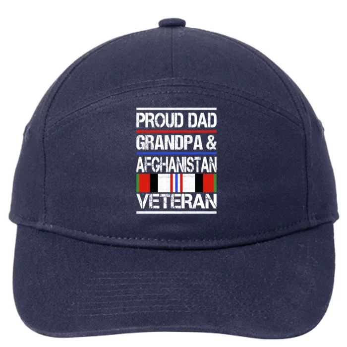 Proud Dad Grandpa And Afghanistan Veteran Gift 7-Panel Snapback Hat