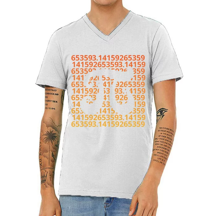 Pi Day Gradient funny teacher math lover V-Neck T-Shirt