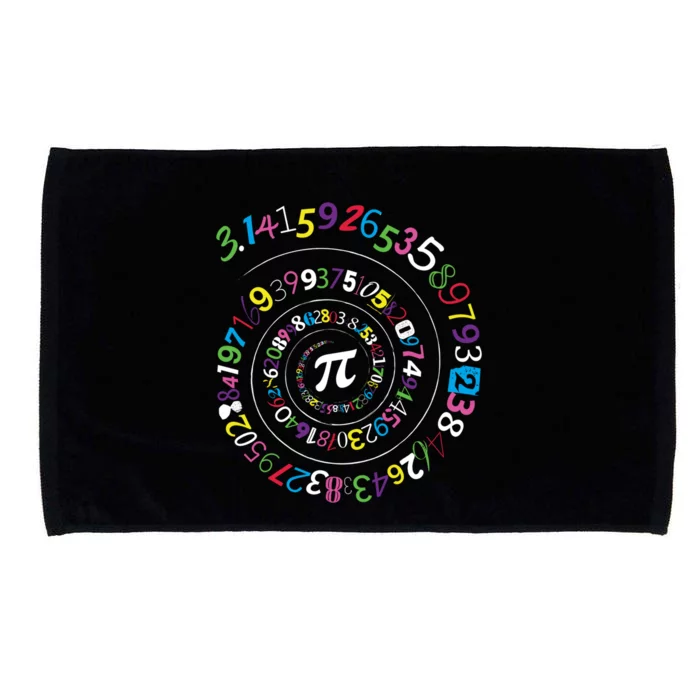 Pi Day Gift Spiral Pi Color Numbers Teacher Student Gift Microfiber Hand Towel