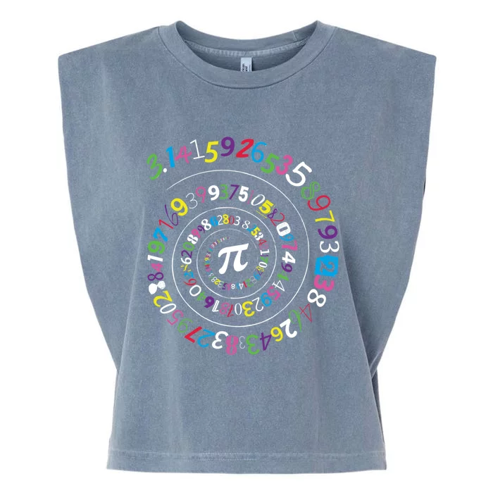 Pi Day Gift Spiral Pi Color Numbers Teacher Student Gift Garment-Dyed Women's Muscle Tee