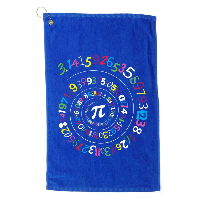 Pi Day Gift Spiral Pi Color Numbers Teacher Student Gift Platinum Collection Golf Towel