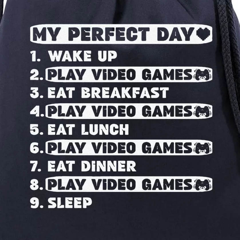 Perfect Day Gamer For Teen Brother Video Games Funny Drawstring Bag