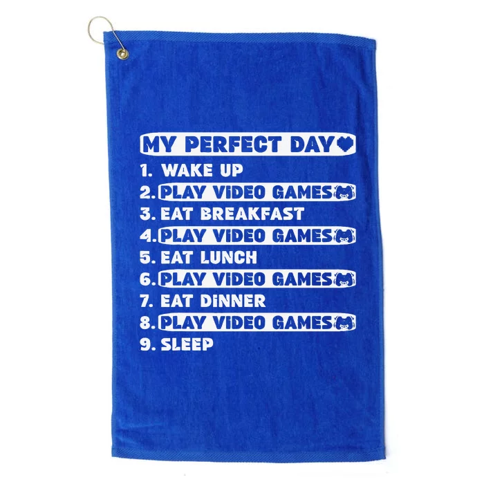 Perfect Day Gamer For Teen Brother Video Games Funny Platinum Collection Golf Towel