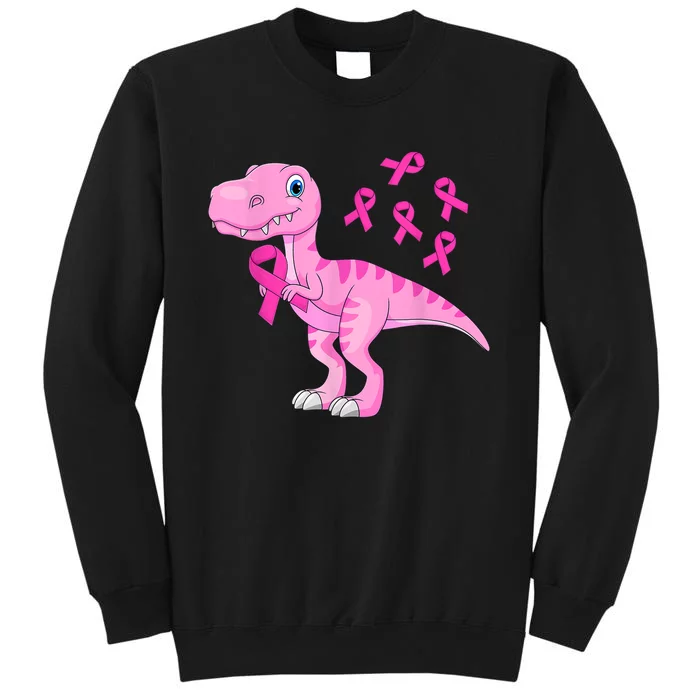 Pink Dinosaur Girls Pink Out Breast Cancer Gift Sweatshirt