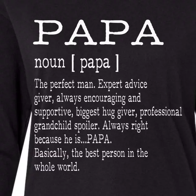 Papa Definition Grandpa Fathers Day Gifts Men Womens Cotton Relaxed Long Sleeve T-Shirt