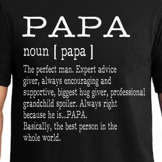 Papa Definition Grandpa Fathers Day Gifts Men Pajama Set