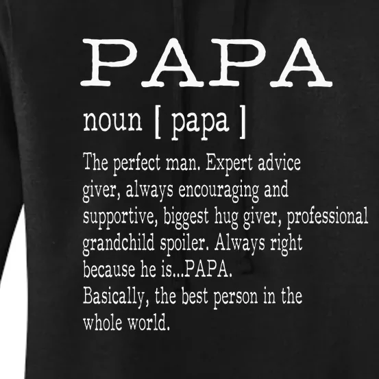 Papa Definition Grandpa Fathers Day Gifts Men Women's Pullover Hoodie