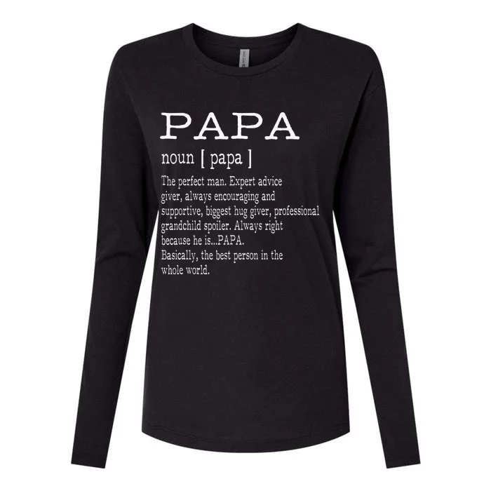 Papa Definition Grandpa Fathers Day Gifts Men Womens Cotton Relaxed Long Sleeve T-Shirt