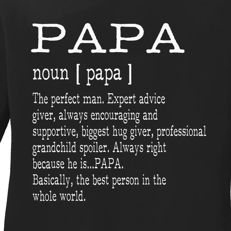 Papa Definition Grandpa Fathers Day Gifts Men Ladies Long Sleeve Shirt