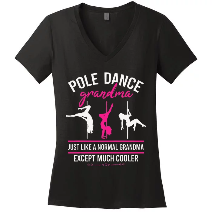 Pole Dance Grandma Dancer Mother's Day Pole Fitness Women's V-Neck T-Shirt