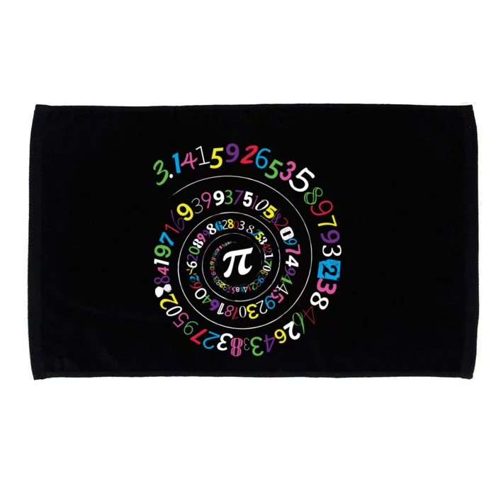 Pi Day Great Gift Spiral Pi Color Numbers Teacher Student Funny Gift Microfiber Hand Towel