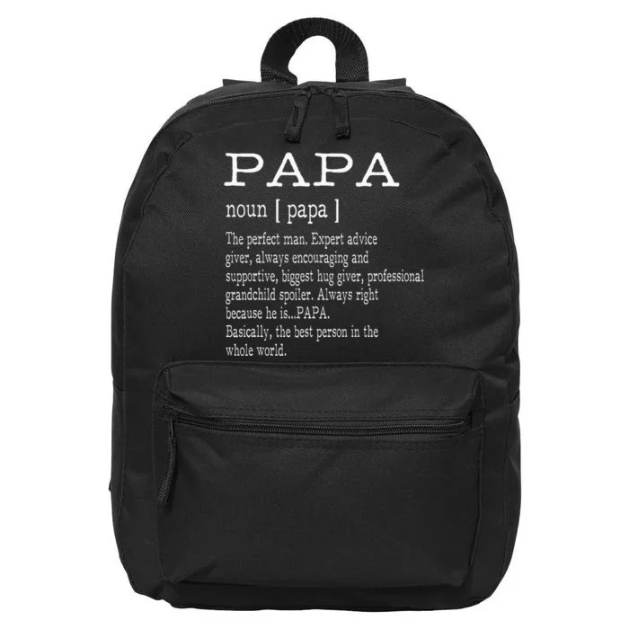 Papa Definition Grandpa FatherS Day 16 in Basic Backpack