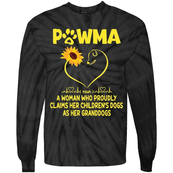 Pawma Definition Grandma Paw Mama Gift Funny For Dog Lovers Tie-Dye Long Sleeve Shirt