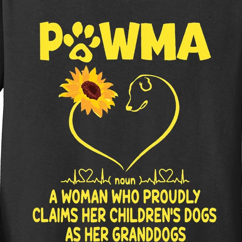 Pawma Definition Grandma Paw Mama Gift Funny For Dog Lovers Kids Long Sleeve Shirt