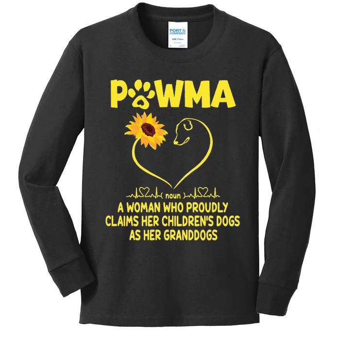 Pawma Definition Grandma Paw Mama Gift Funny For Dog Lovers Kids Long Sleeve Shirt