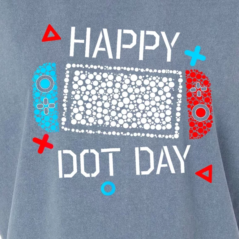 Polka Dot Gamers Boy Game Controller Happy Dot Day Gift Garment-Dyed Women's Muscle Tee