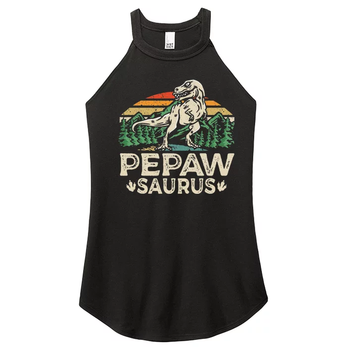 Pepawsaurus Dinosaur Grandpa Pepaw Saurus Father's Day Women’s Perfect Tri Rocker Tank