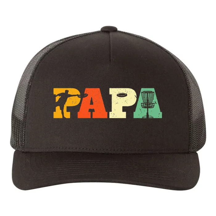 Papa Disc Golf Lover Frisbee Golfing Dad Father Sports Gifts Yupoong Adult 5-Panel Trucker Hat