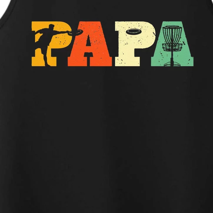 Papa Disc Golf Lover Frisbee Golfing Dad Father Sports Gifts Performance Tank