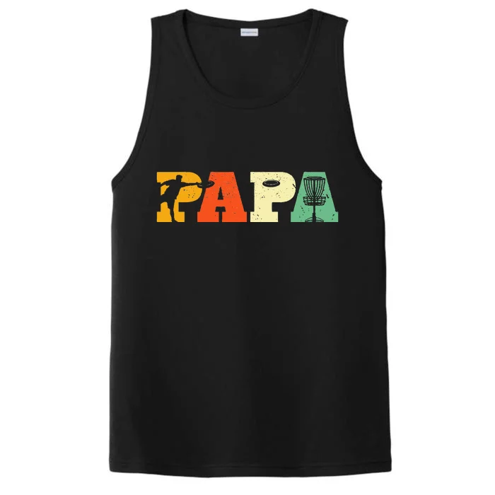 Papa Disc Golf Lover Frisbee Golfing Dad Father Sports Gifts Performance Tank