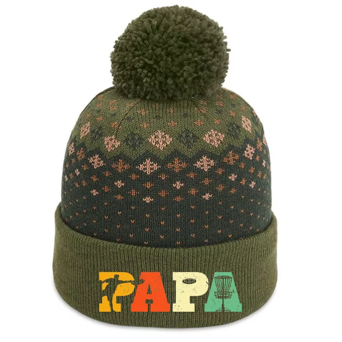 Papa Disc Golf Lover Frisbee Golfing Dad Father Sports Gifts The Baniff Cuffed Pom Beanie