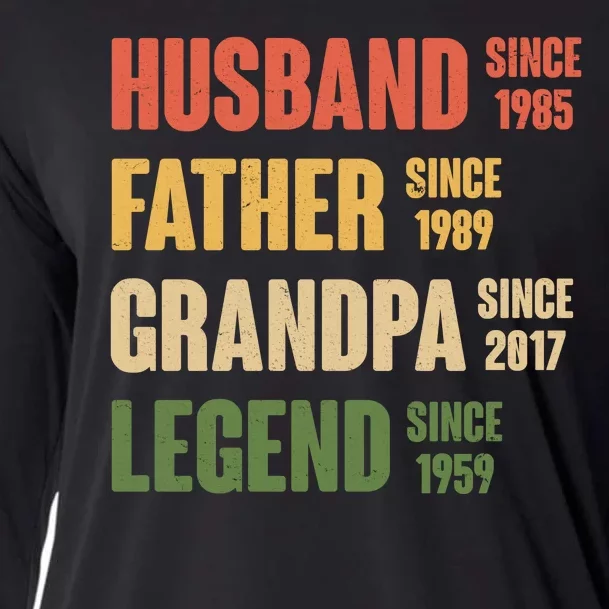 Personalized Dad Grandpa Gift Fathers Day Custom Cooling Performance Long Sleeve Crew