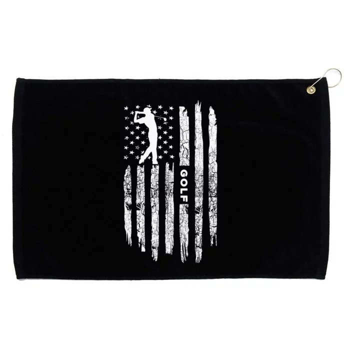 Patriotic Disc Golf American Flag Distressed Grommeted Golf Towel