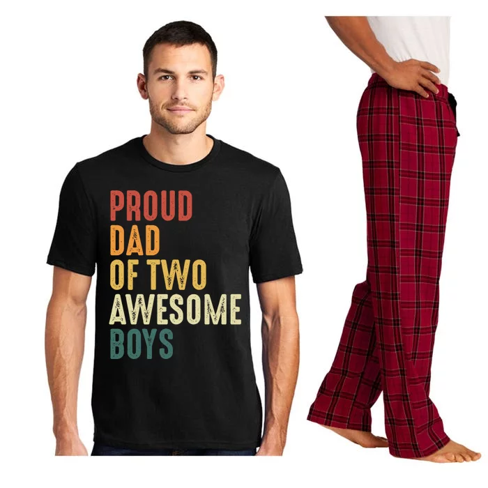 Proud Dad Gift Twin Father Dad Of Two Fatherhood Pride Gift Pajama Set