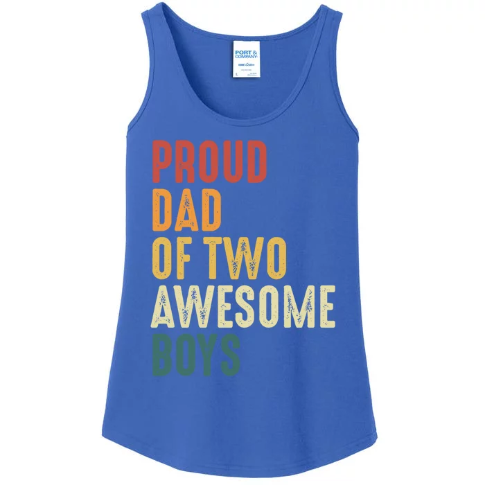 Proud Dad Gift Twin Father Dad Of Two Fatherhood Pride Gift Ladies Essential Tank