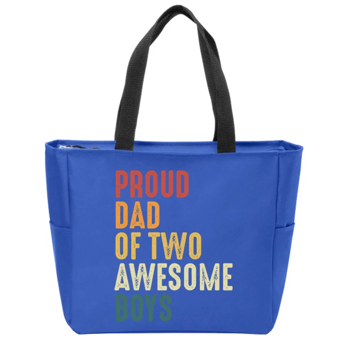 Proud Dad Gift Twin Father Dad Of Two Fatherhood Pride Gift Zip Tote Bag