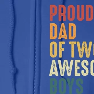 Proud Dad Gift Twin Father Dad Of Two Fatherhood Pride Gift Full Zip Hoodie