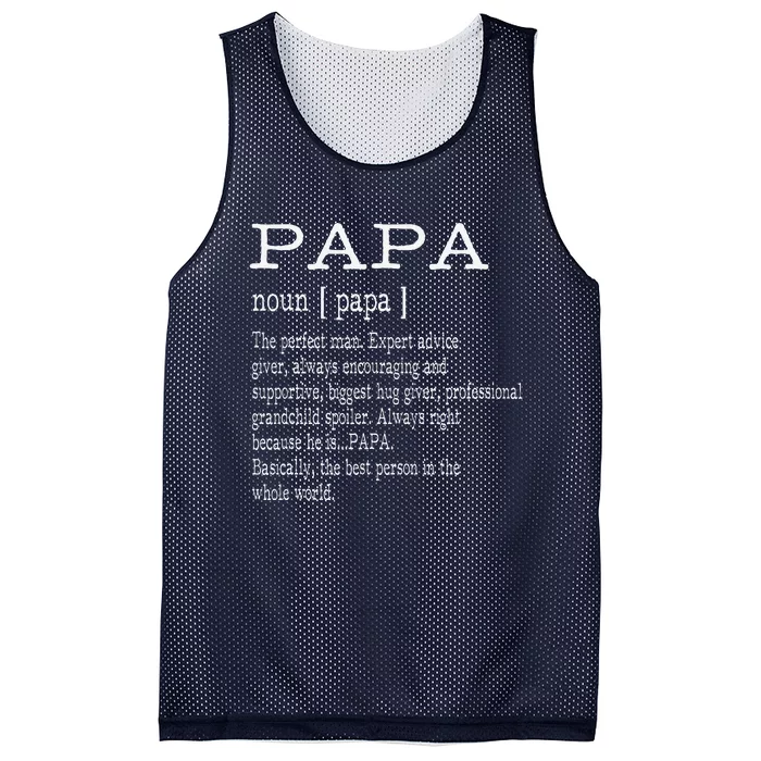 Papa Definition Grandpa Fathers Day Gifts Mesh Reversible Basketball Jersey Tank