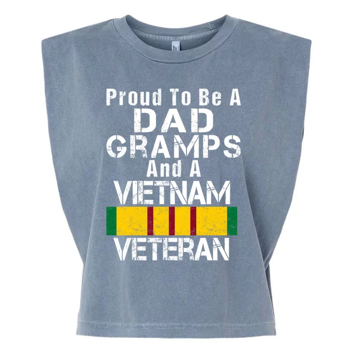 Proud Dad Gramps Vietnam War Veteran Vintage Gift Garment-Dyed Women's Muscle Tee