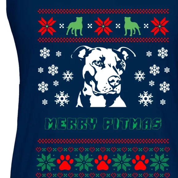 Pitbull Dog Graphic Gift Xmas Ladies Essential Flowy Tank