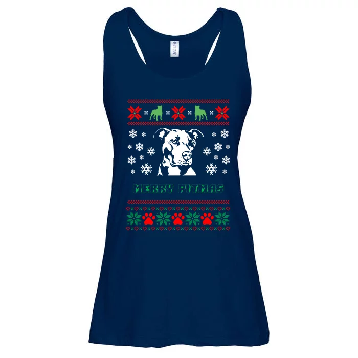 Pitbull Dog Graphic Gift Xmas Ladies Essential Flowy Tank