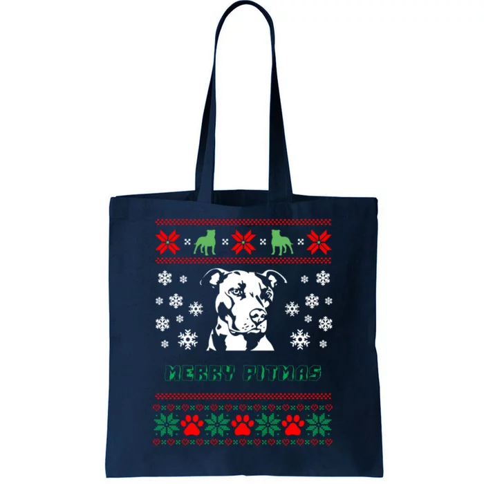 Pitbull Dog Graphic Gift Xmas Tote Bag